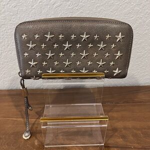 Jimmy Choo Metallic Star-Studded Wallet